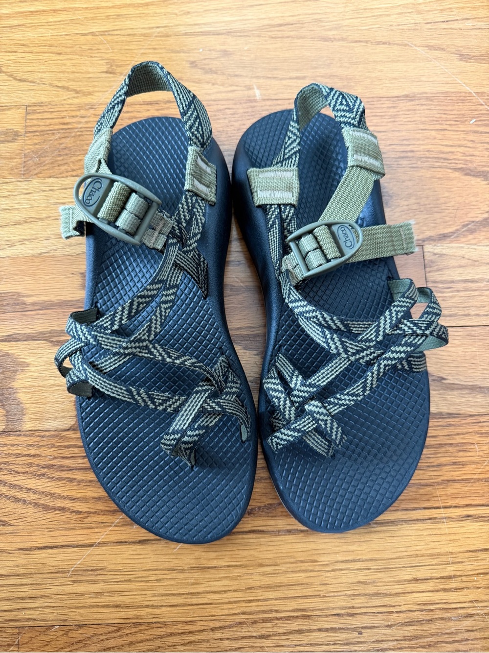 Chaco Strappy Sandals in Olive Green and Black